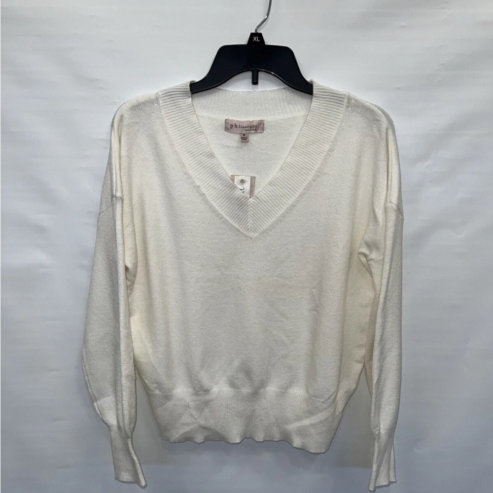 Philosophy Cream V-Neck Sweater